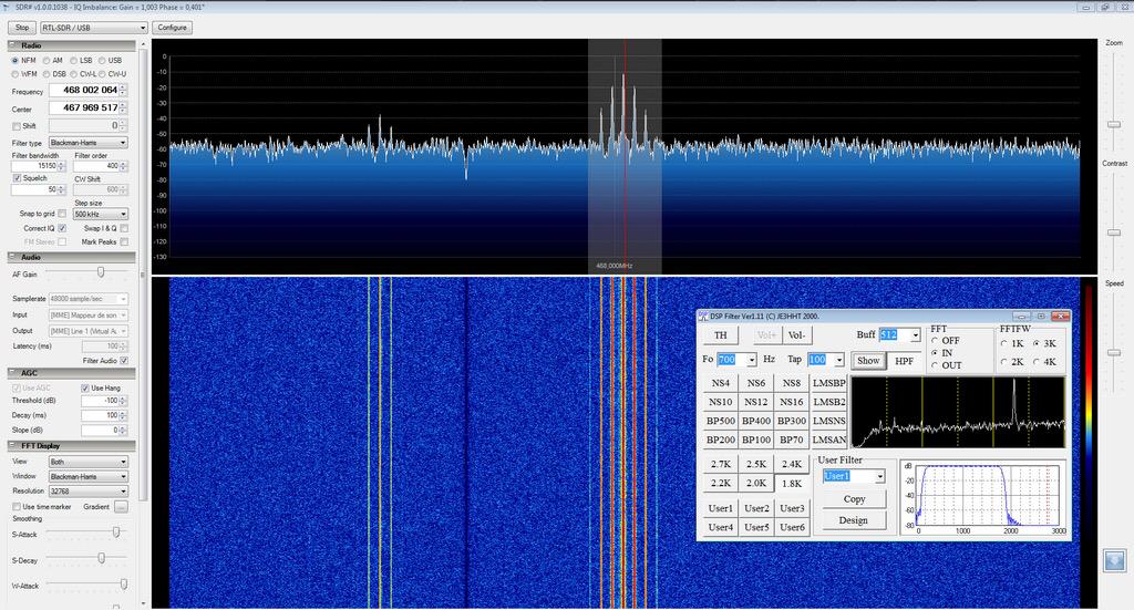 SDRSharp avec filtrage audio